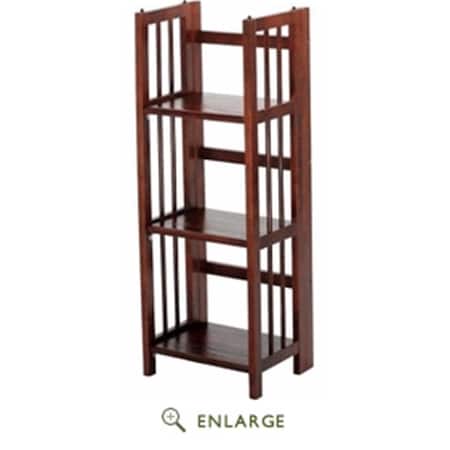 Casual Home 14 in. 3-Shelf Folding Bookcase, Walnut CA627322